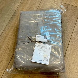 H&M HOME Queen Taupe Linen Duvet Cover Set